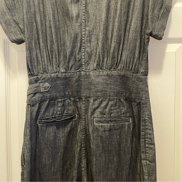 NWT Lauren Ralph Lauren Denim Jumpsuit 
Nightfall Wash Collar ShortSleeve Size 4 - Picture 8 of 11